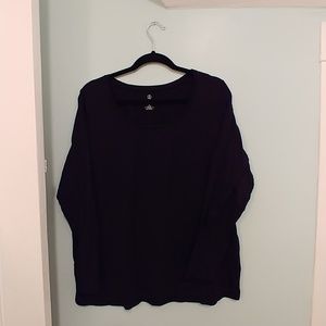 Land's End  black "shaped" top 1X